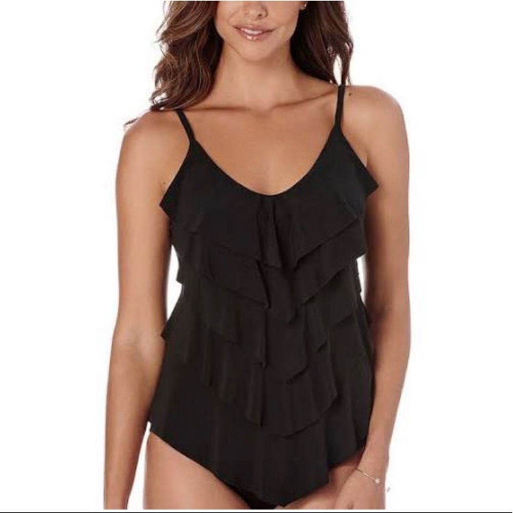 VANISHING ACT size 16 TANKINI NEW with TAGS all over SLIMMING stretchy